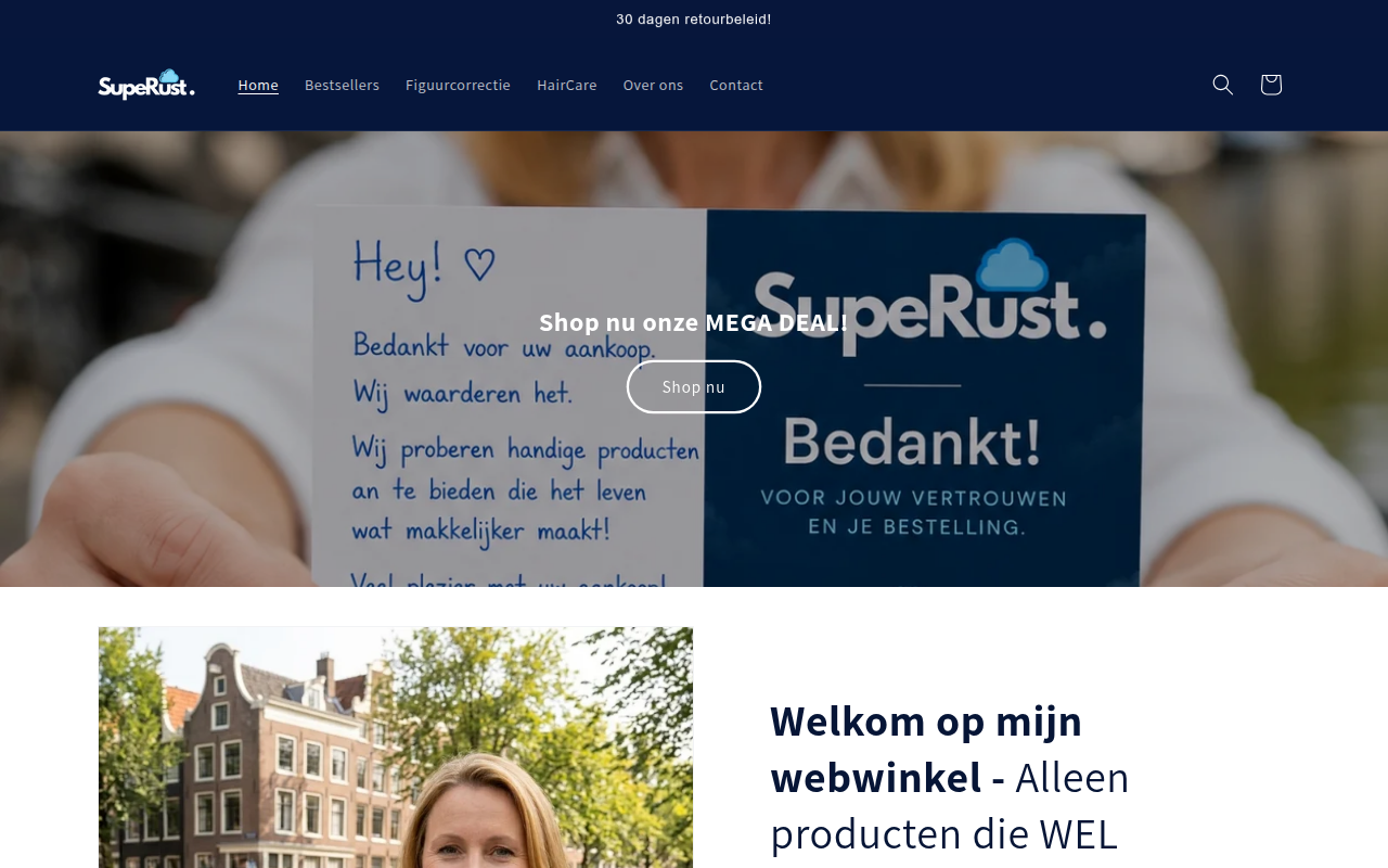 Screenshot van superust.nl