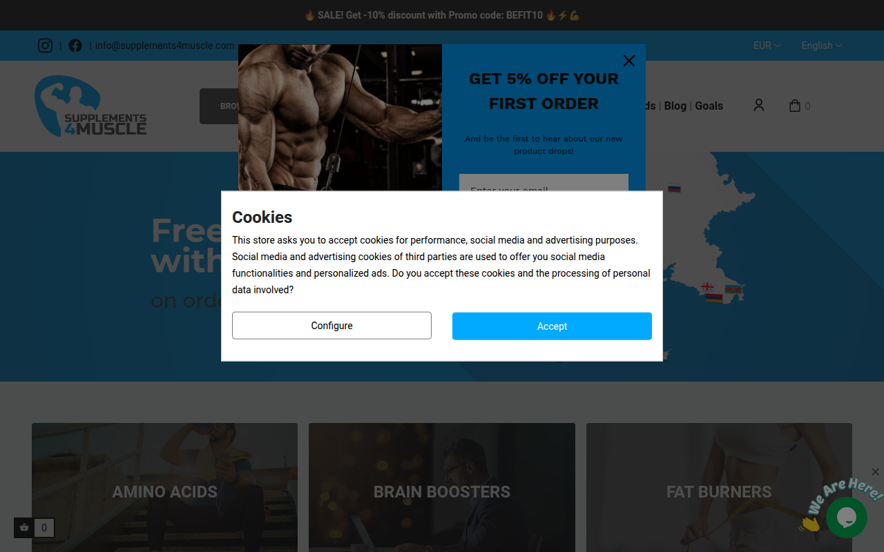 Screenshot van supplements4muscle.com