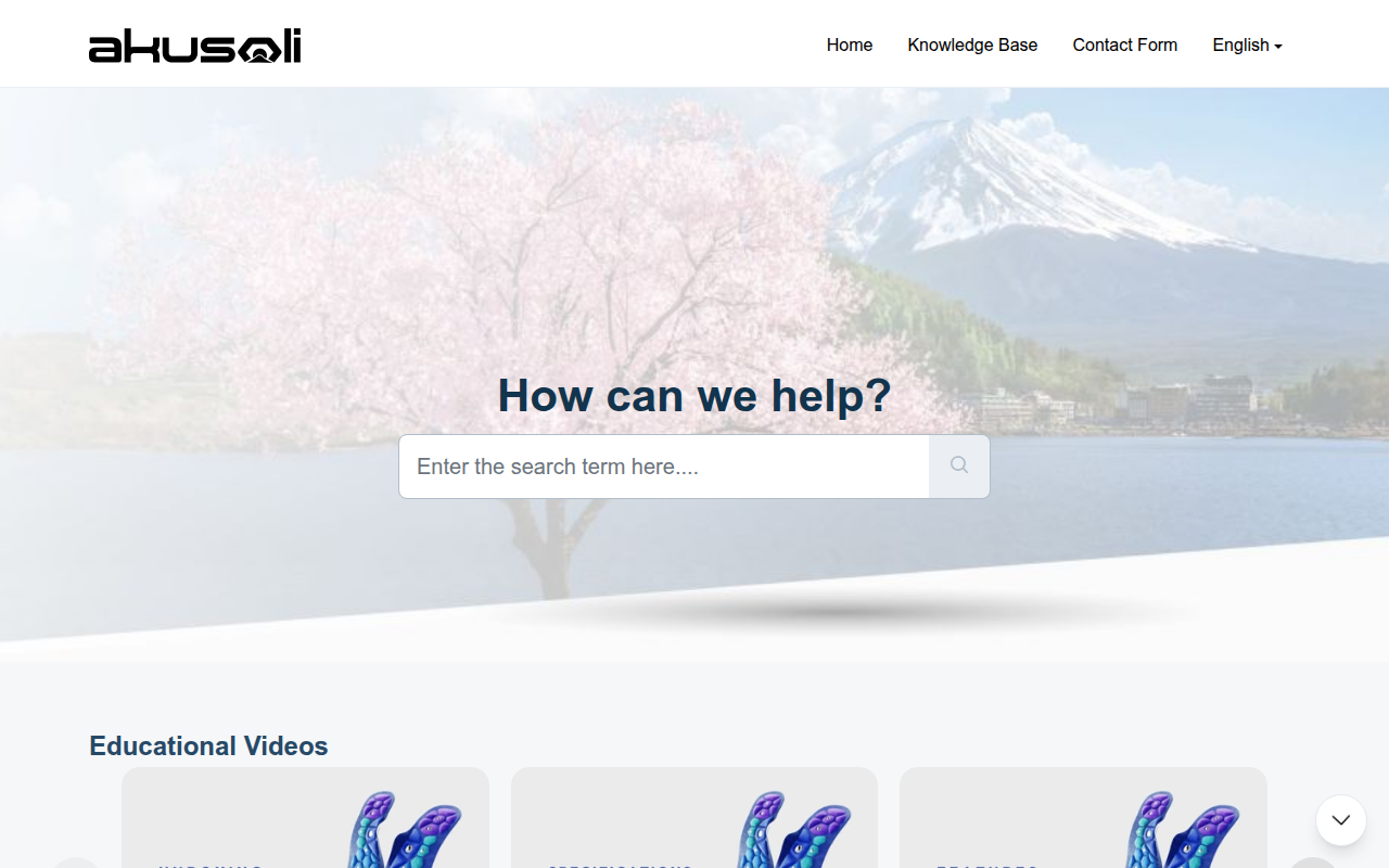 Screenshot van support.akusoli.com