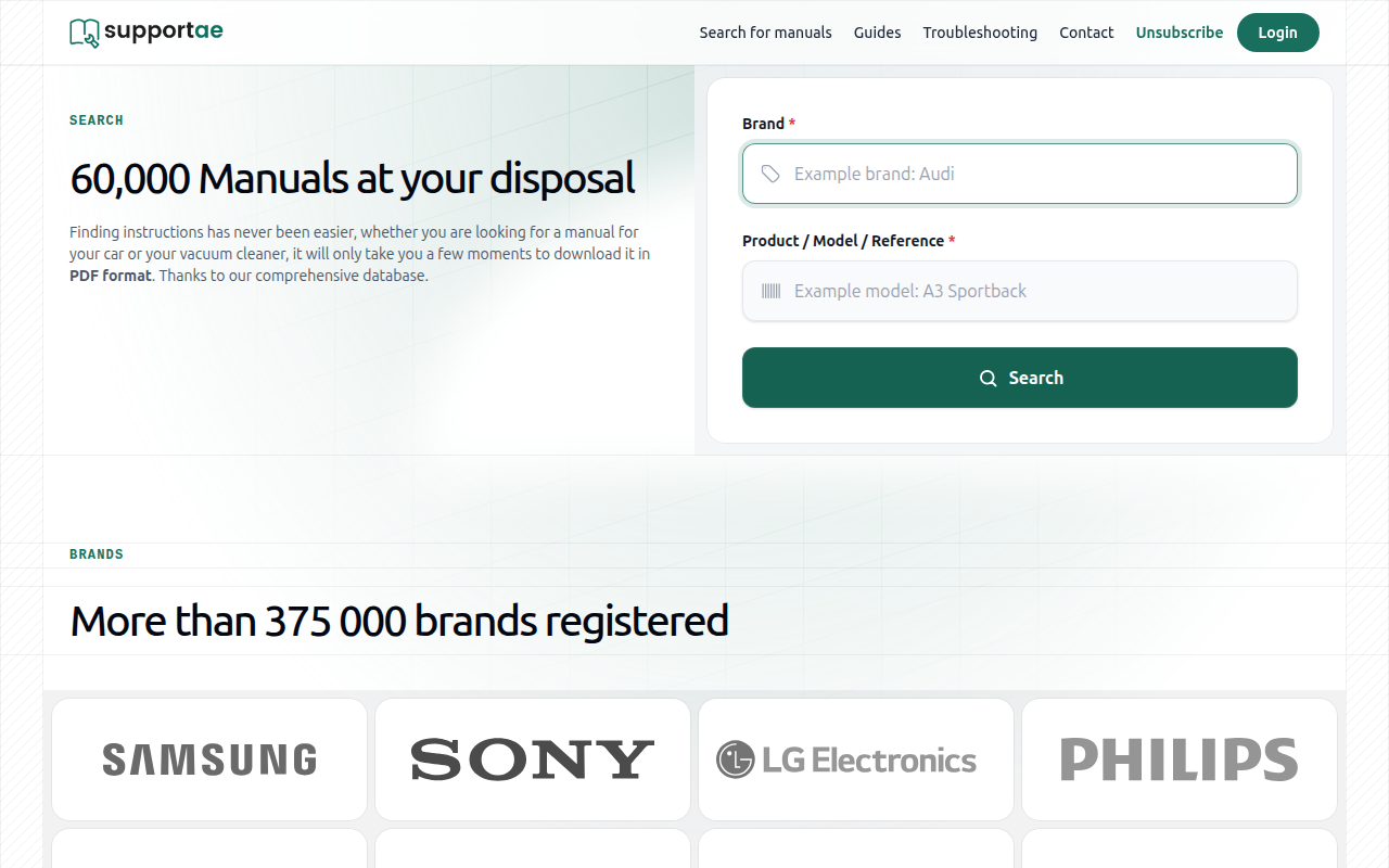 Screenshot van supportae.com