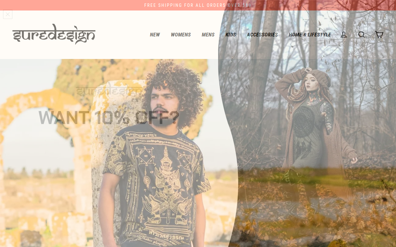Screenshot van suredesigntshirts.com