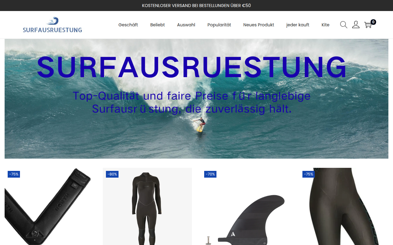 Screenshot van surfausruestung.com