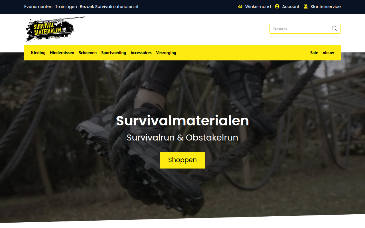 Screenshot van survivalmaterialen.nl