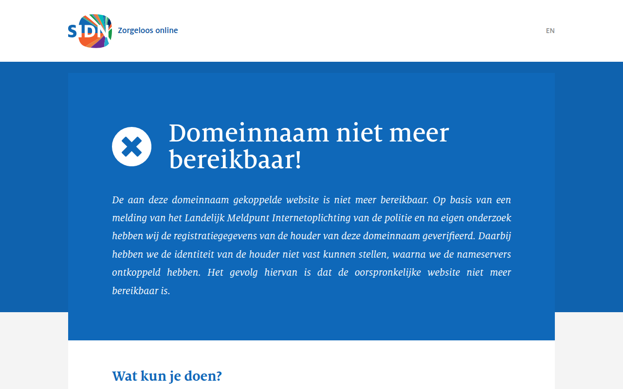 Screenshot van Sidn