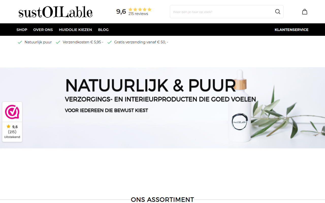 Screenshot van sustoilable.com
