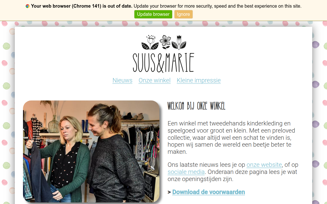 Screenshot van suusenmarie.nl