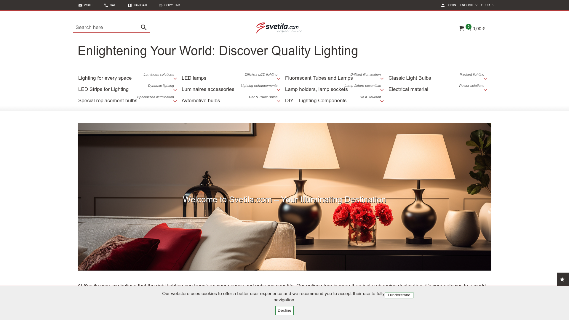 Screenshot van svetila.com