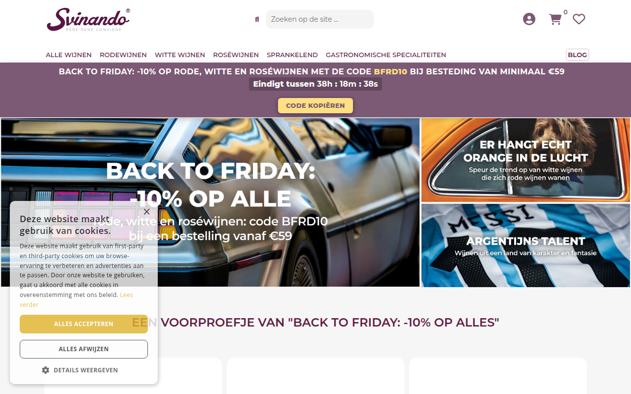 Screenshot van svinando.nl