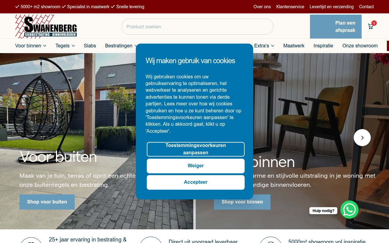 Screenshot van swanenberg.nu