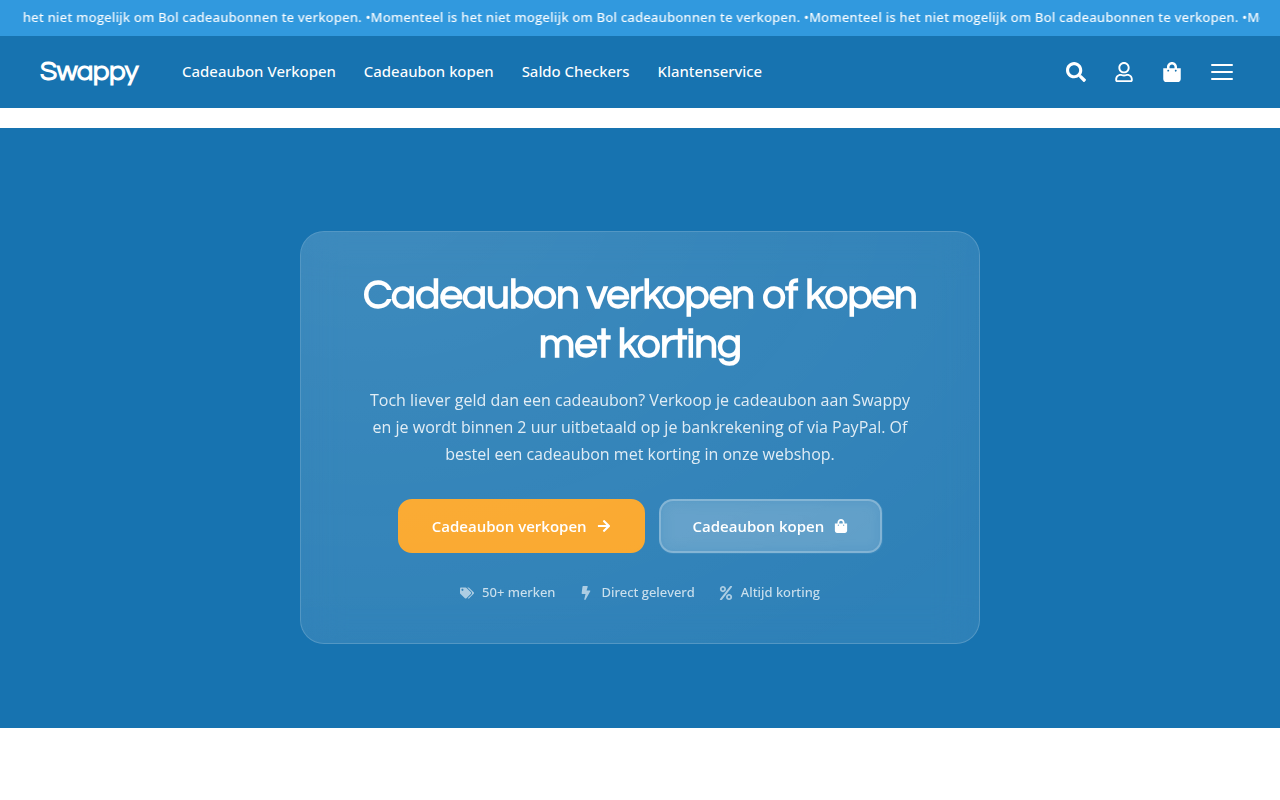 Screenshot van swappy.nl