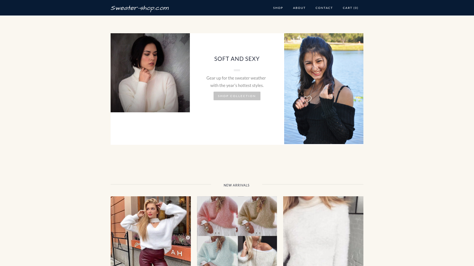 Screenshot van sweater-shop.com
