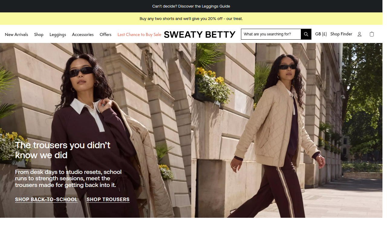 Screenshot van Sweaty Betty