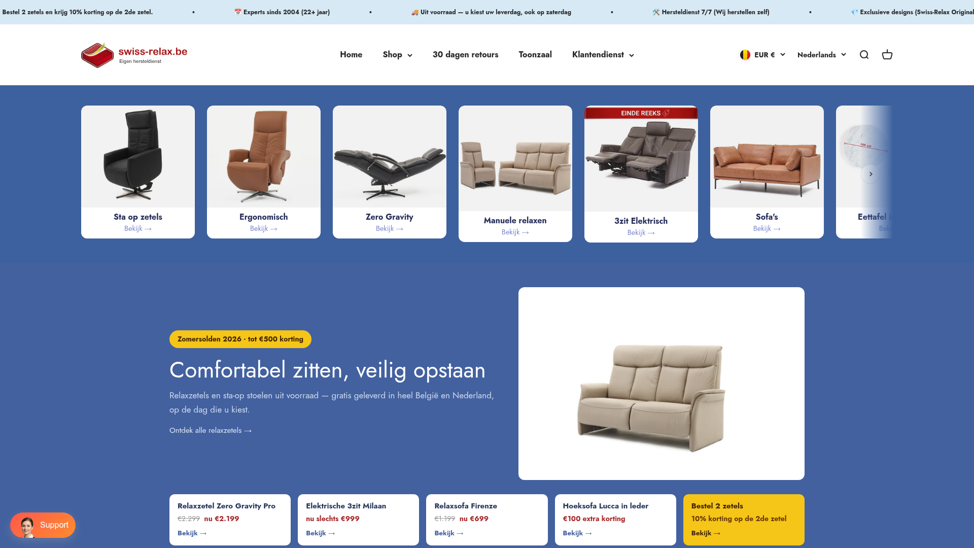Screenshot van swiss-relax.be