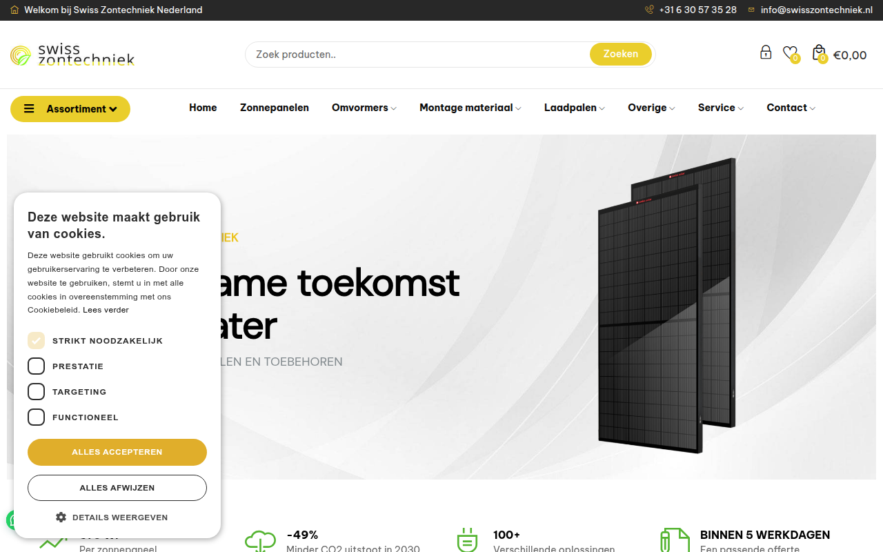 Screenshot van swisszontechniek.nl