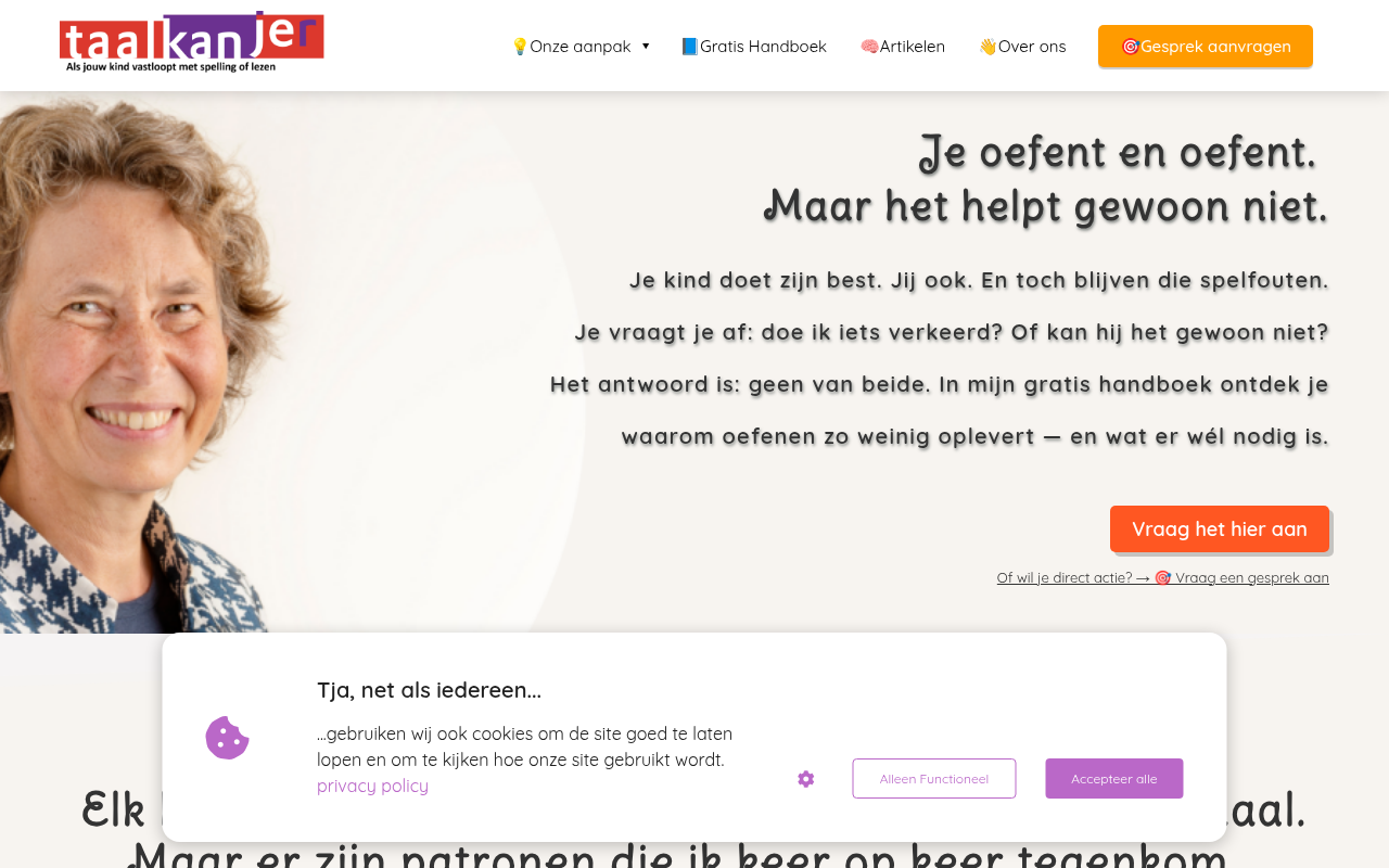 Screenshot van taalkanjer.nl