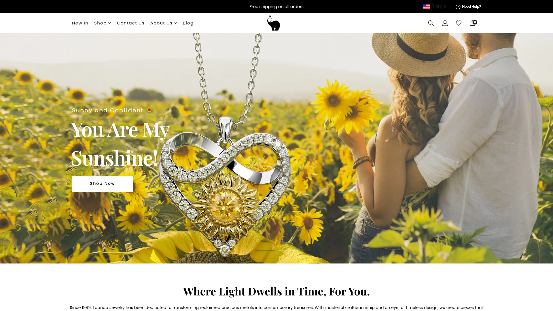 Screenshot van taanaajewelry.com