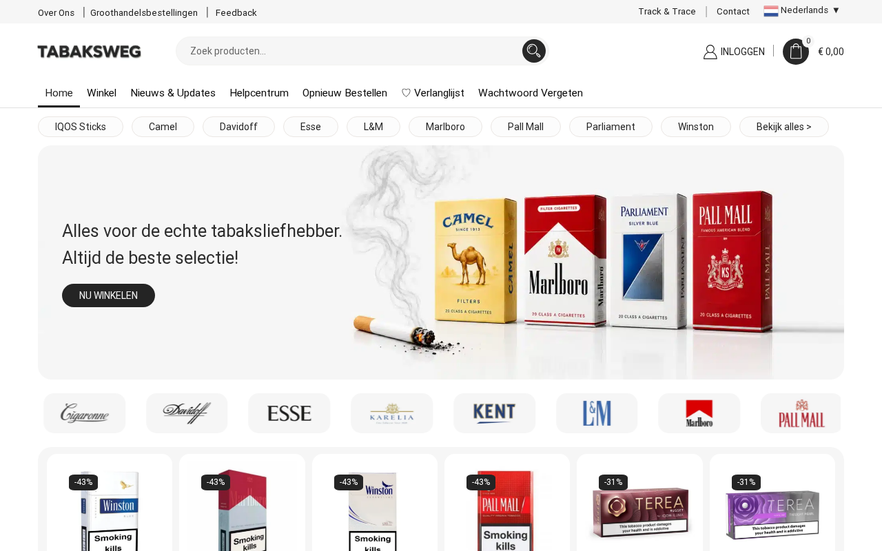 Screenshot van tabaksweg.com