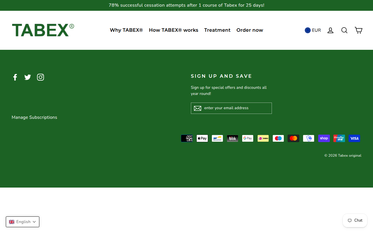 Screenshot van tabexofficial.com