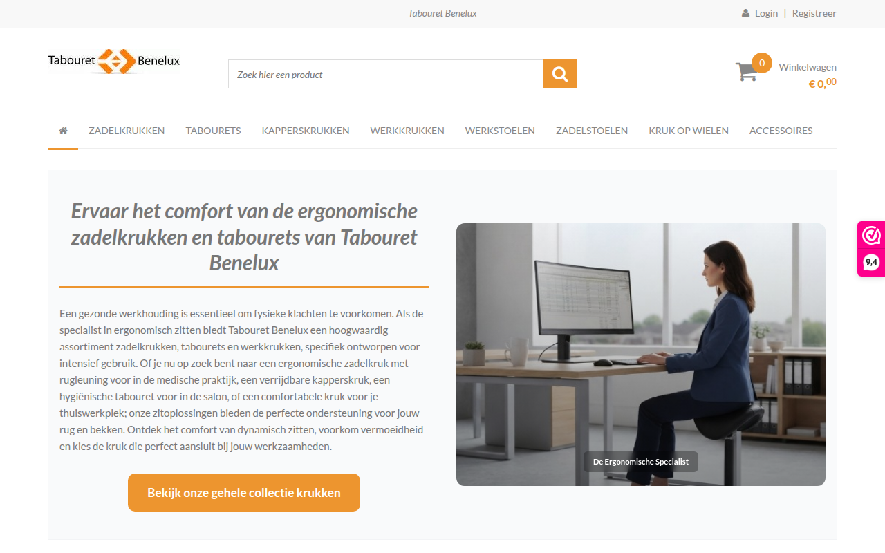 Screenshot van tabouretbenelux.com