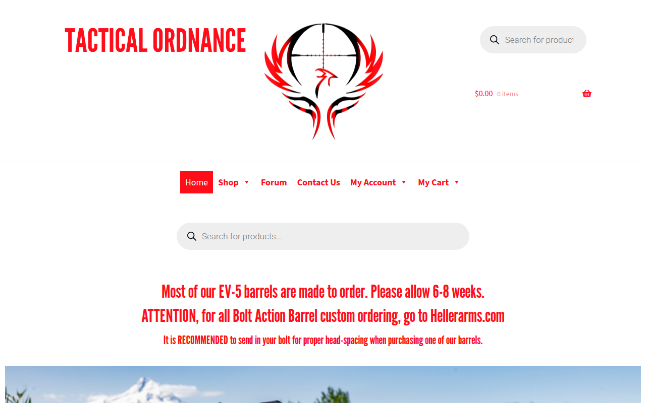 Screenshot van tacticalordnance.com