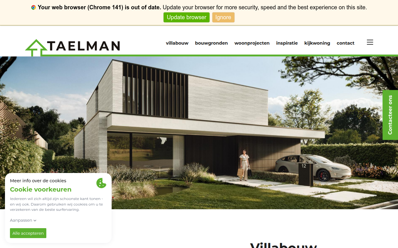Screenshot van taelman.be