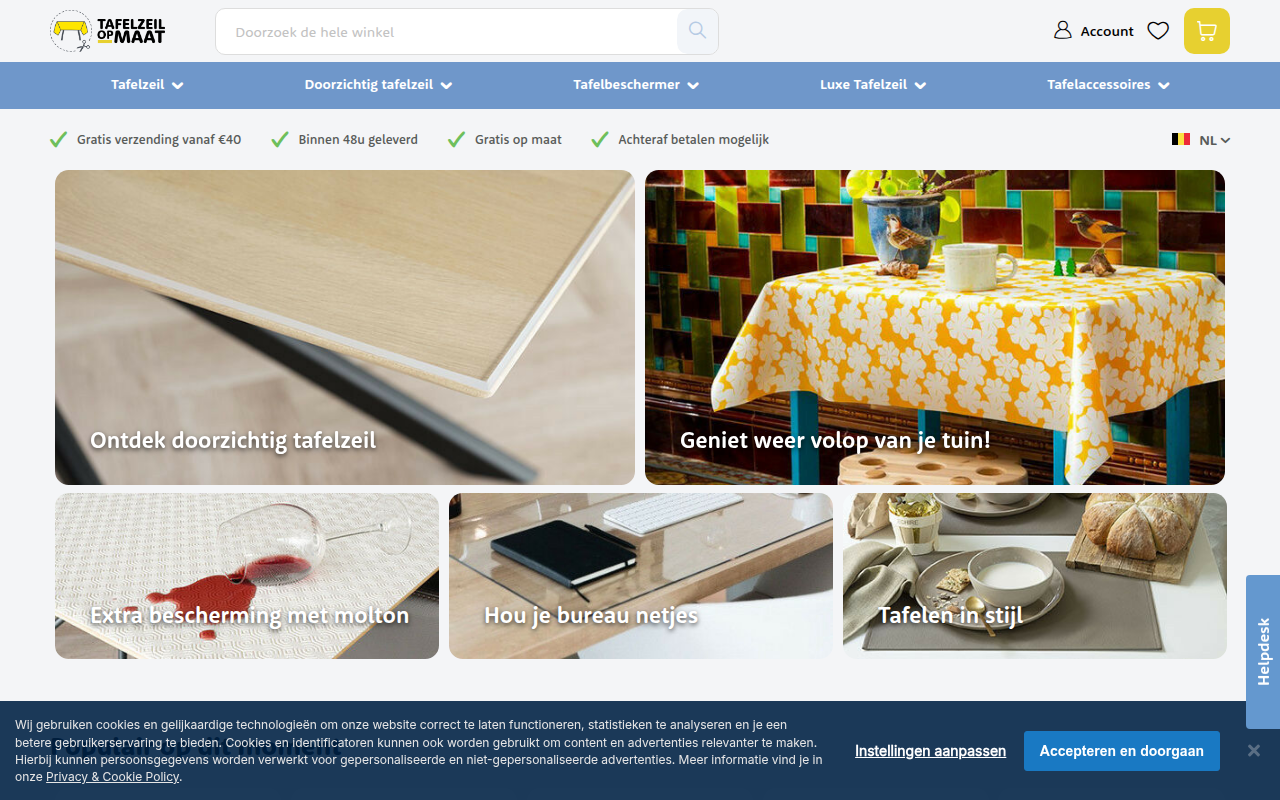 Screenshot van tafelzeilopmaat.be