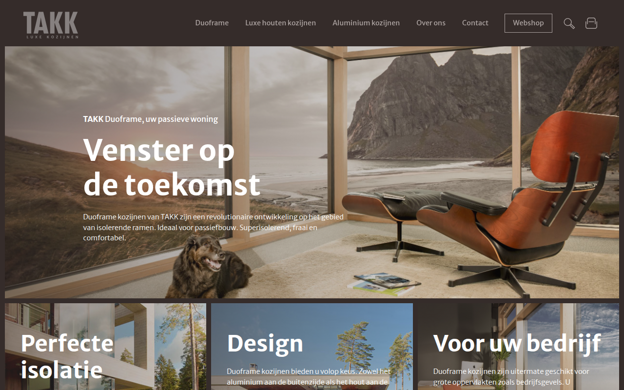 Screenshot van takksolutions.nl