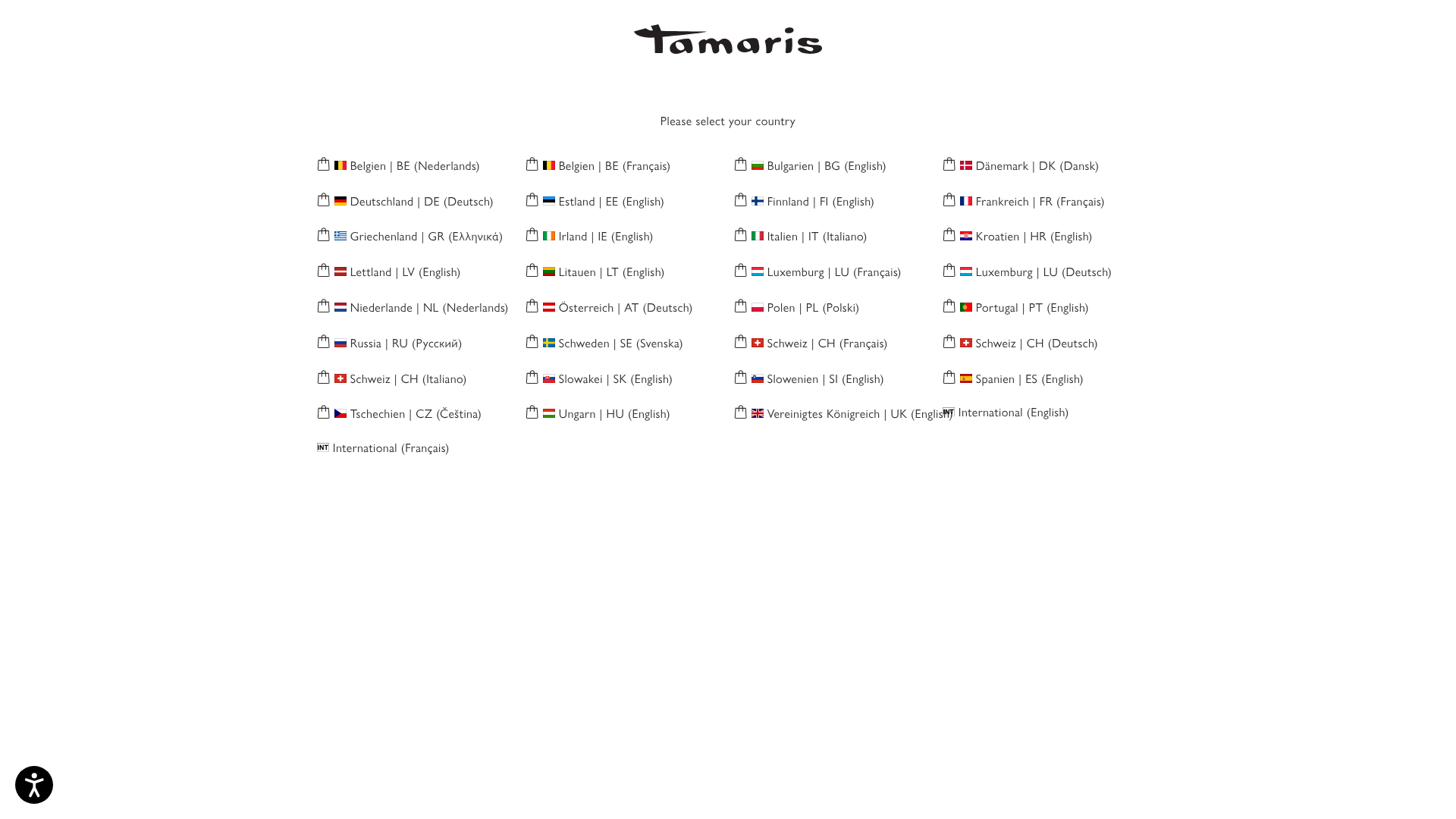 Screenshot van tamaris.com