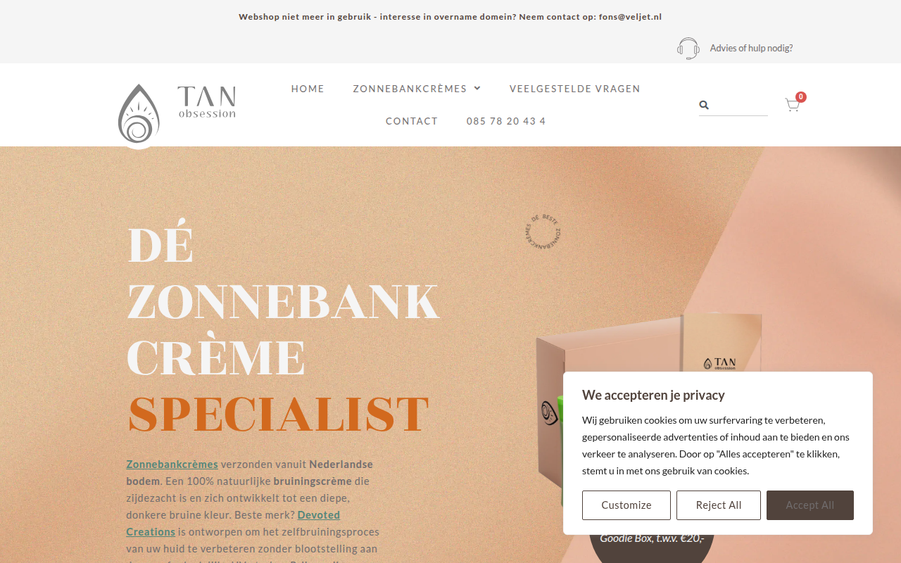 Screenshot van tan-obsession.nl