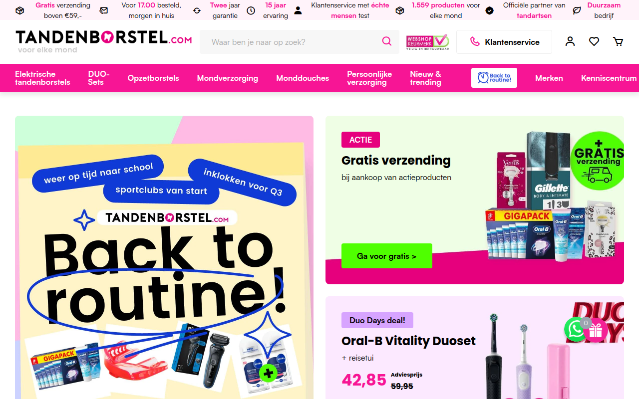 Screenshot van tandenborstel.com