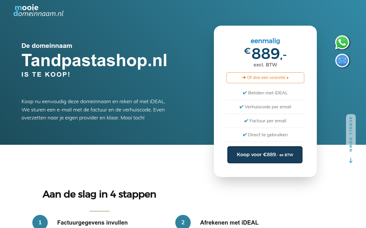 Screenshot van tandpastashop.nl