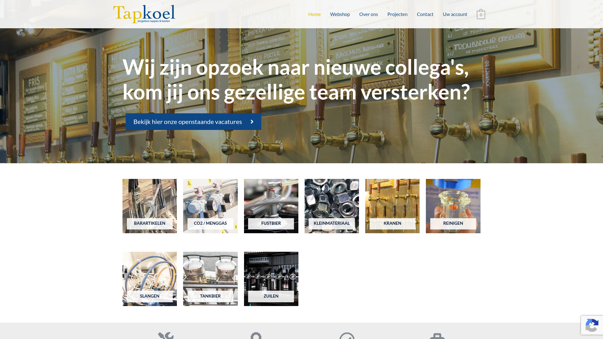 Screenshot van tapkoel.nl