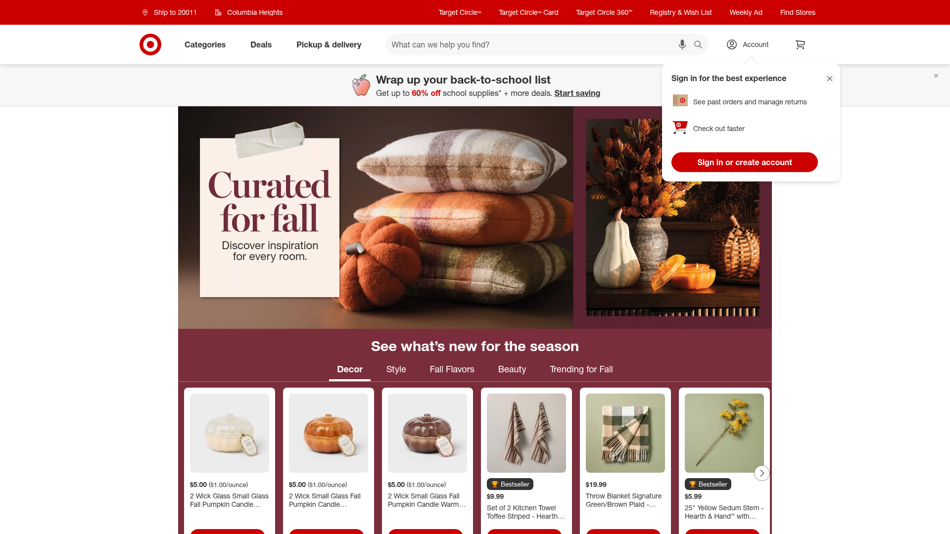 Screenshot van target.com