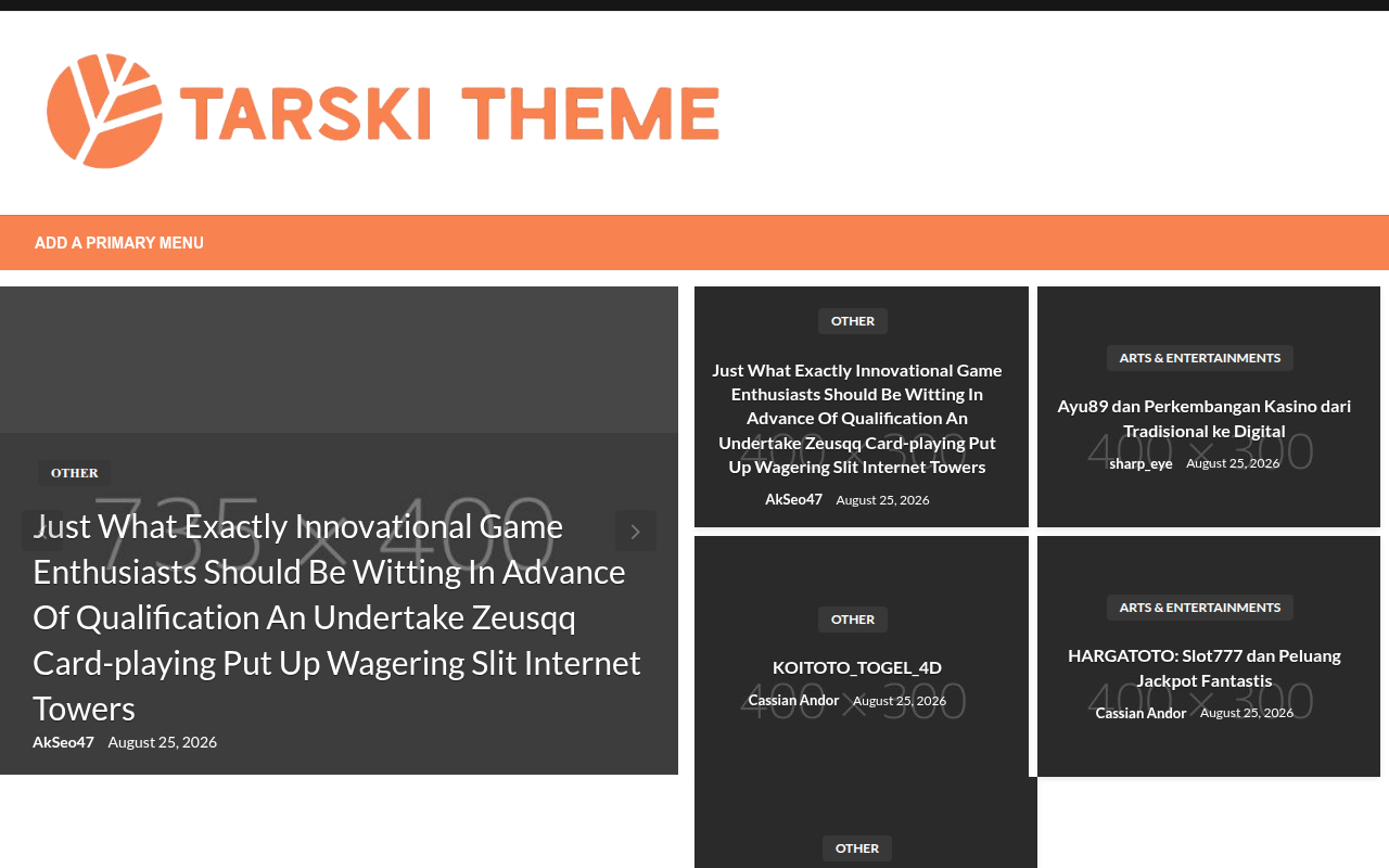 Screenshot van tarskitheme.com