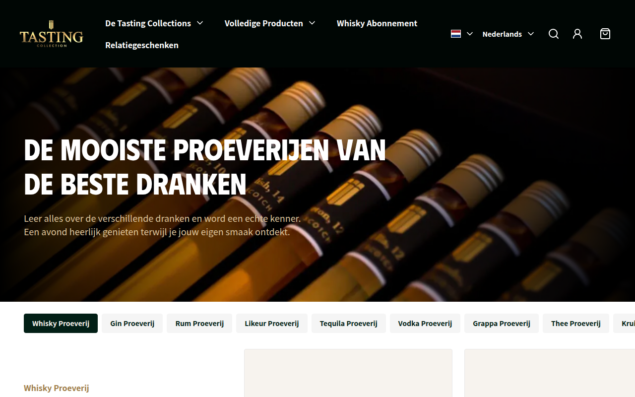 Screenshot van tastingcollection.com