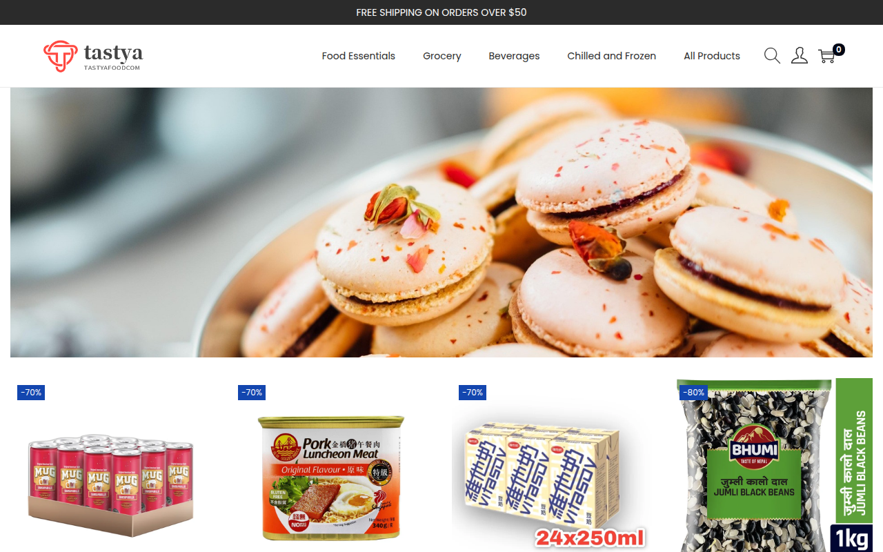 Screenshot van tastyafood.com