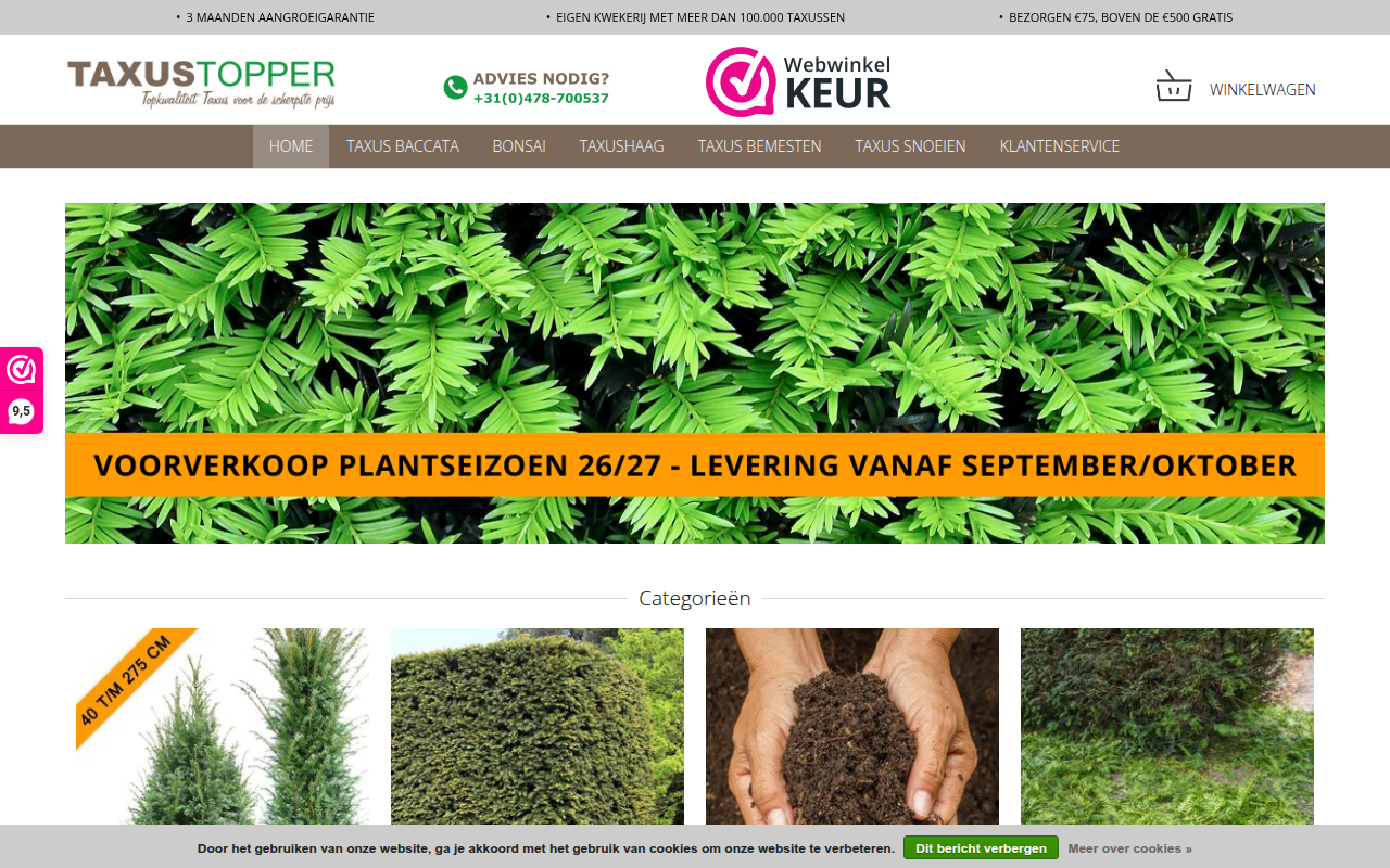 Screenshot van taxustopper.nl