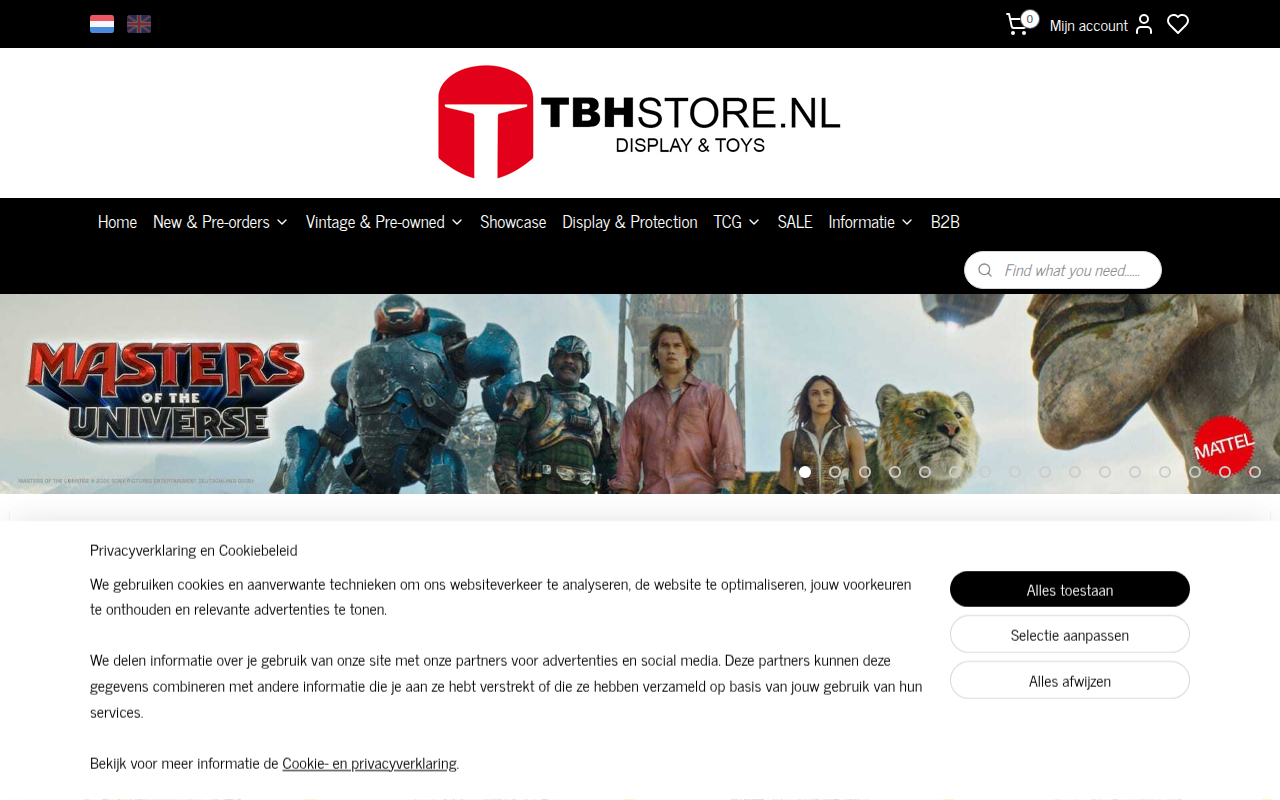 Screenshot van tbhstore.nl
