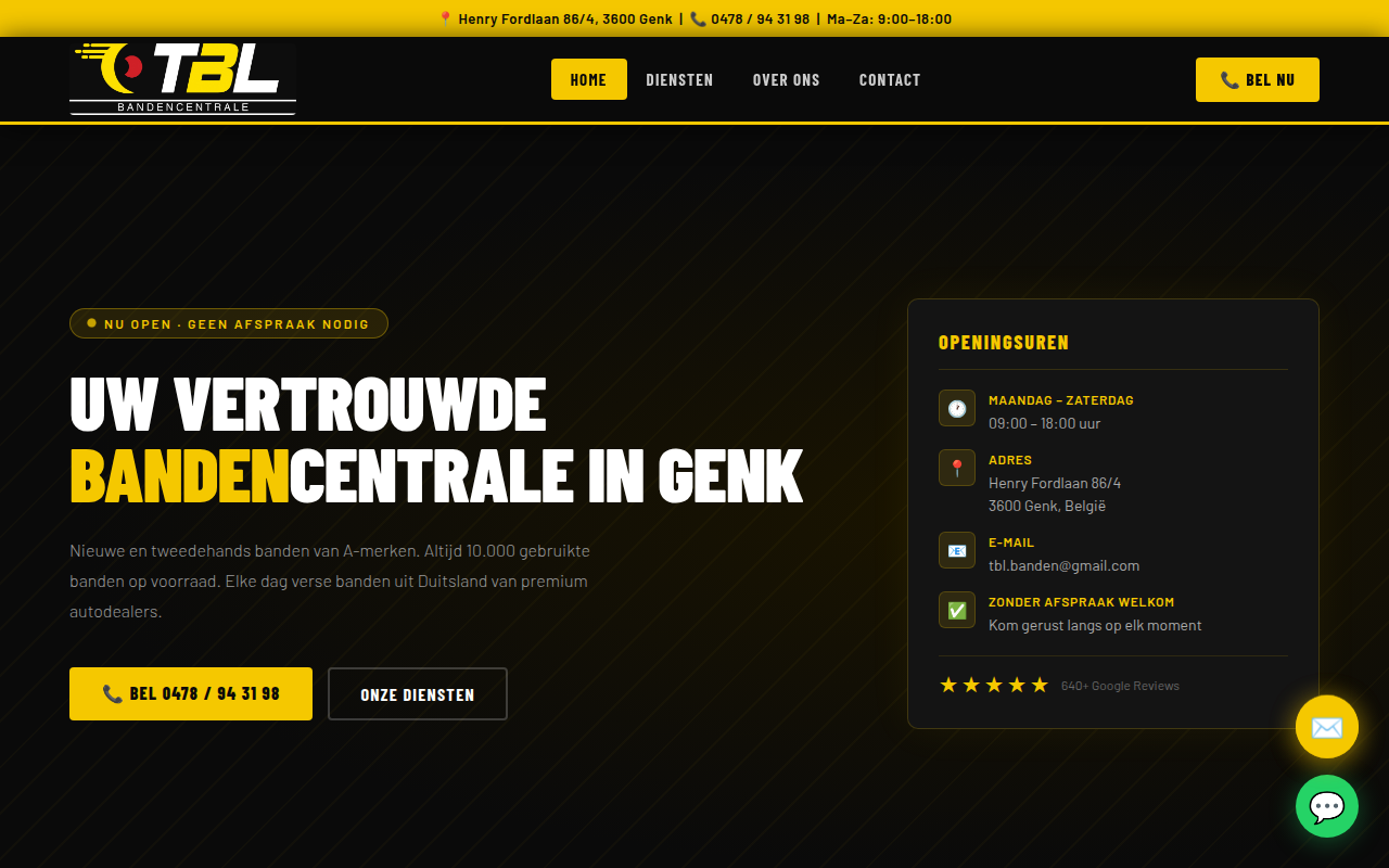 Screenshot van tblbanden.be