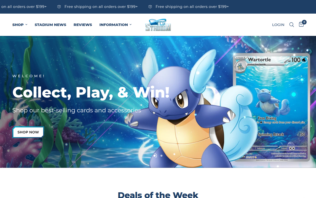 Screenshot van tcg-stadium.com