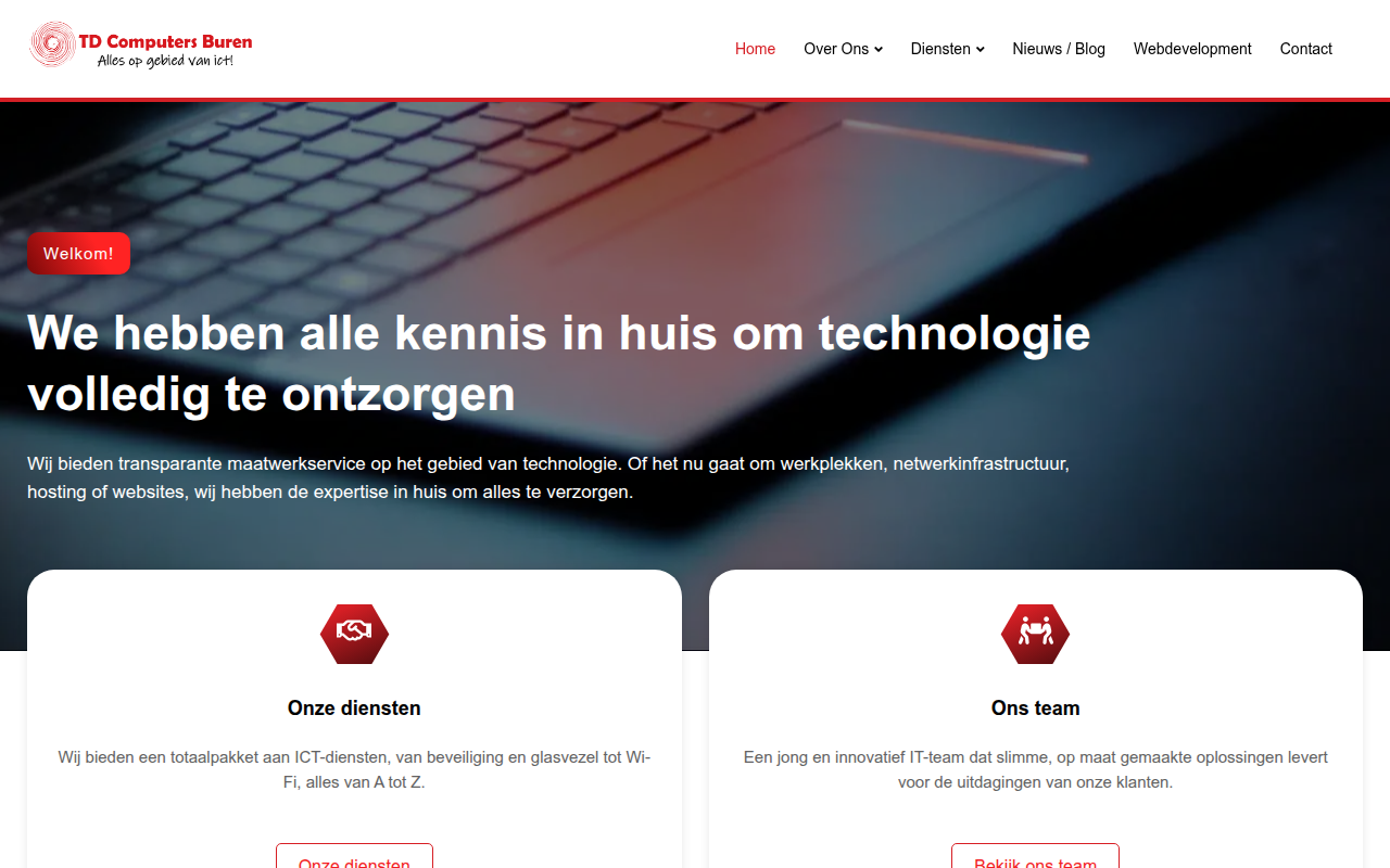 Screenshot van tdcb.nl