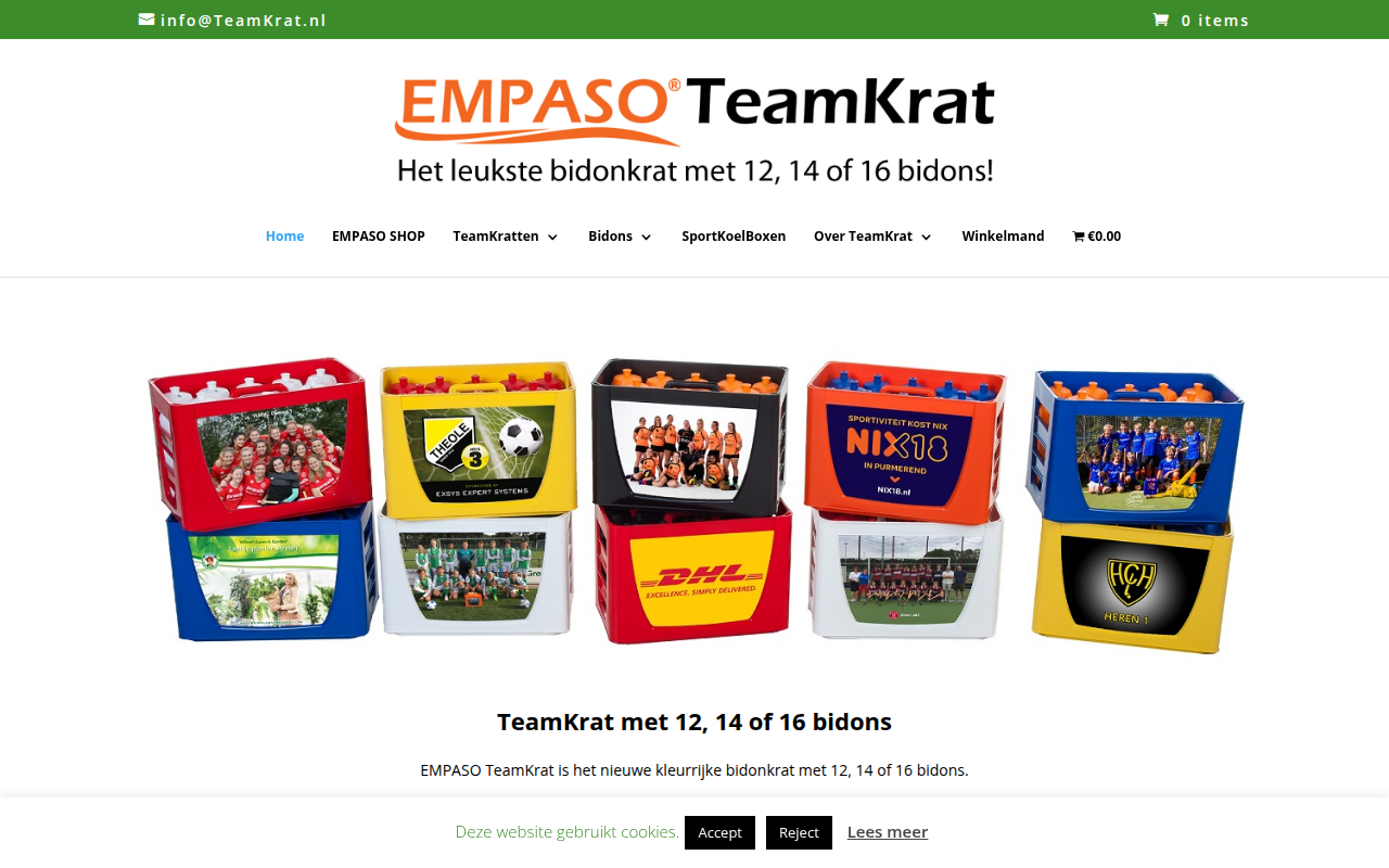 Screenshot van teamkrat.nl