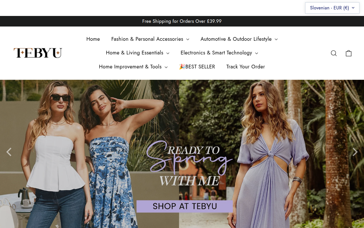 Screenshot van tebyu.com