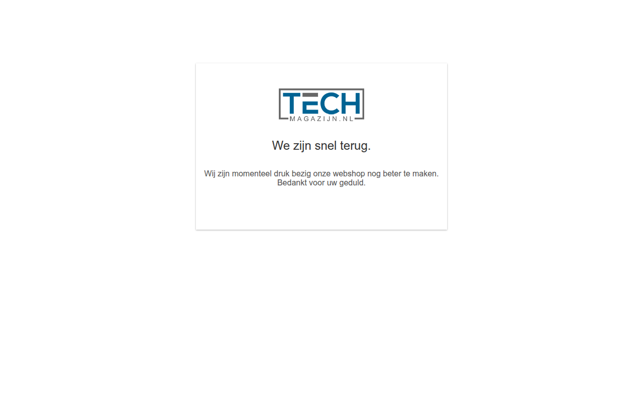 Screenshot van techmagazijn.nl