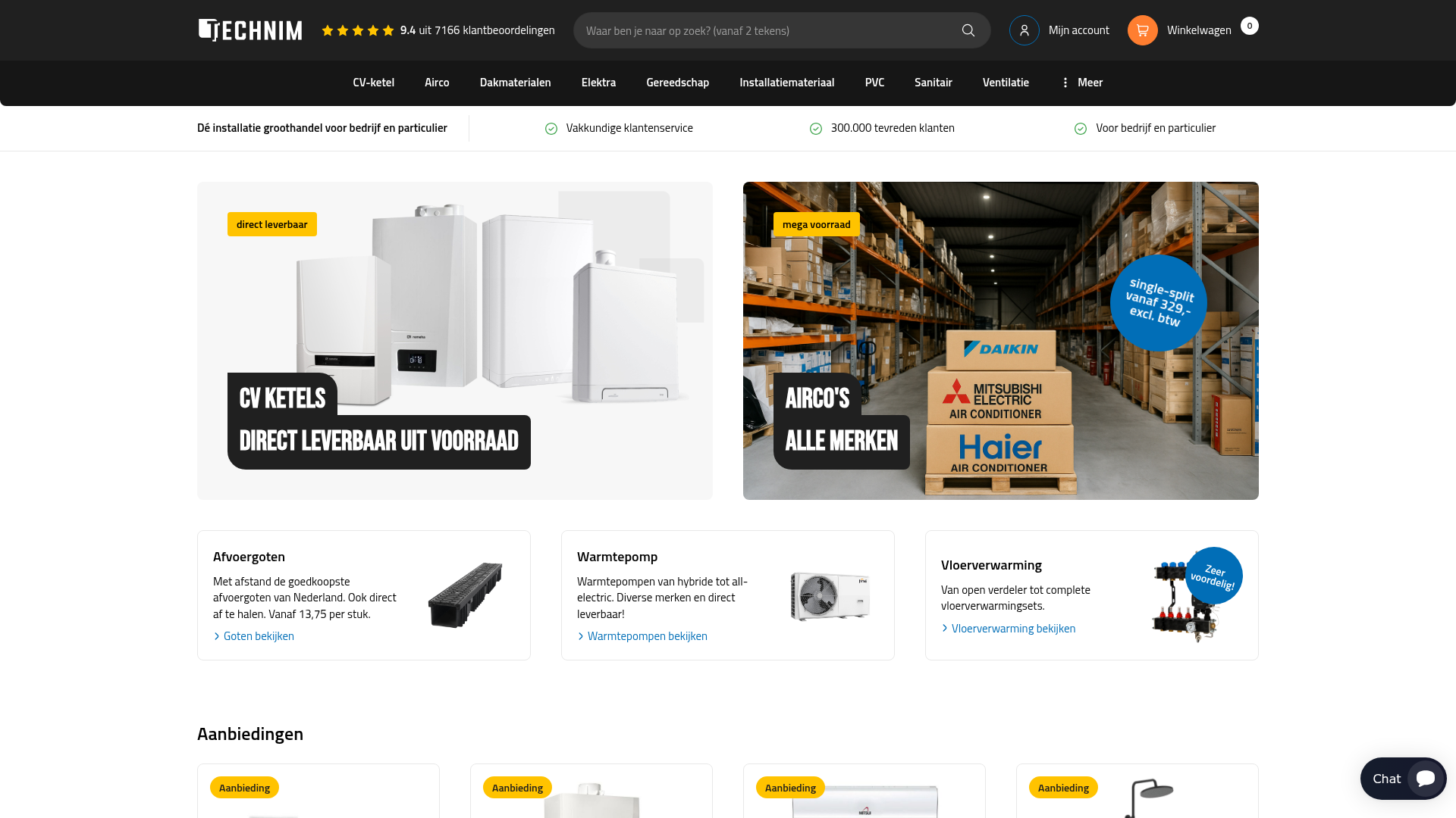 Screenshot van technim.nl