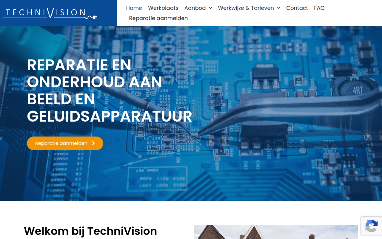 Screenshot van technivision.nl