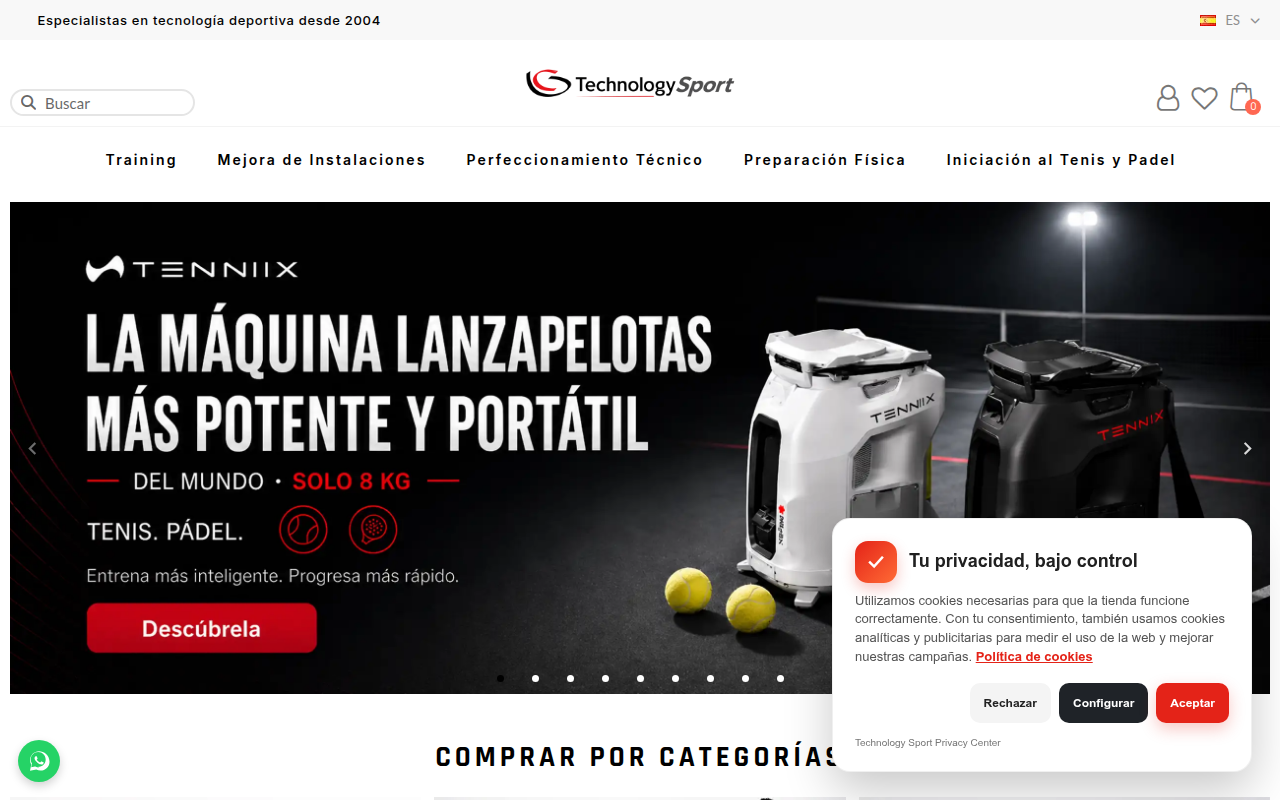 Screenshot van technologysport.com