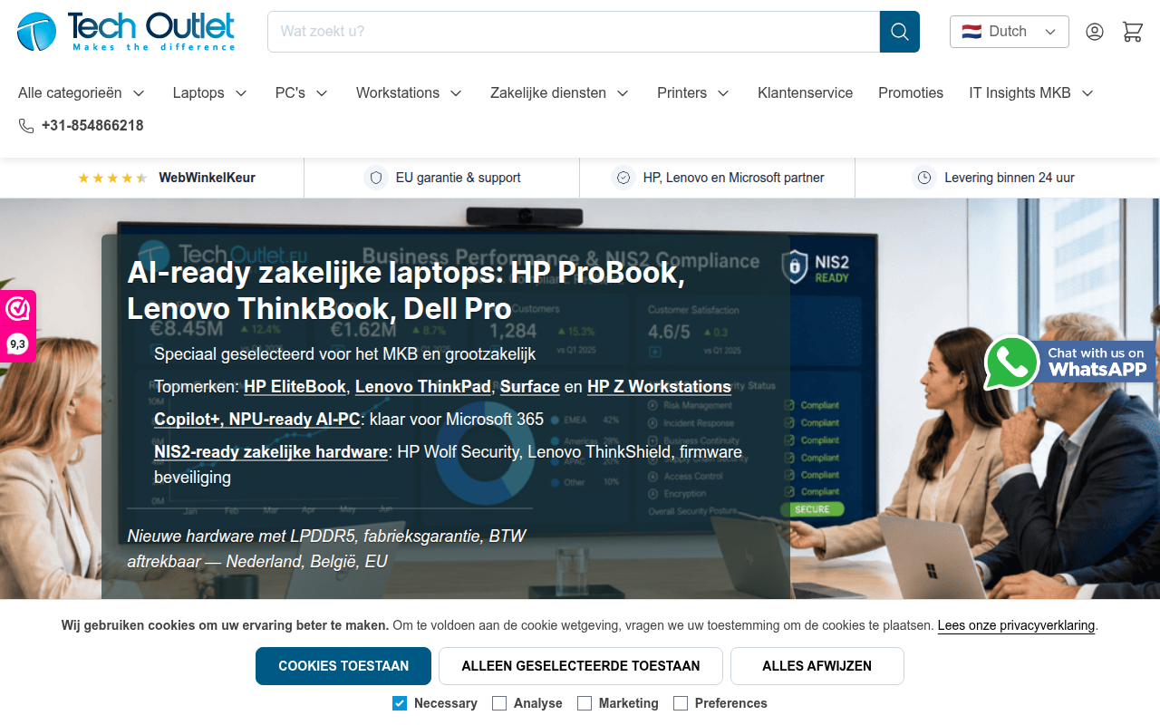 Screenshot van techoutlet.eu