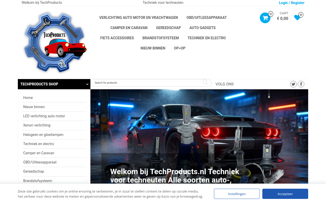 Screenshot van Techproducts
