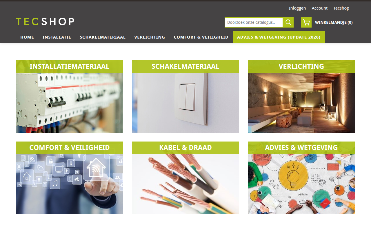 Screenshot van tecshop.be